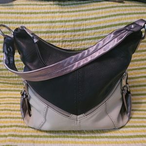 BRUCE MAKOWSKY BLACK, WHITE, & SILVER BAG- UNIQUE- 14 X 12 X 4